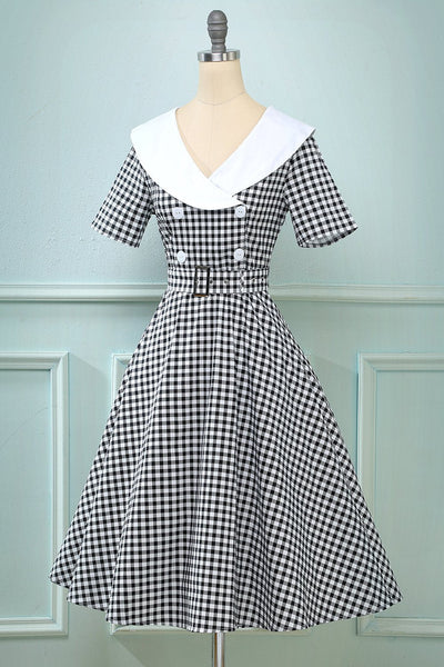 Vintage 50s Plaid Swing Dress