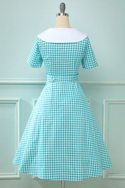 Vintage 50s Plaid Swing Dress