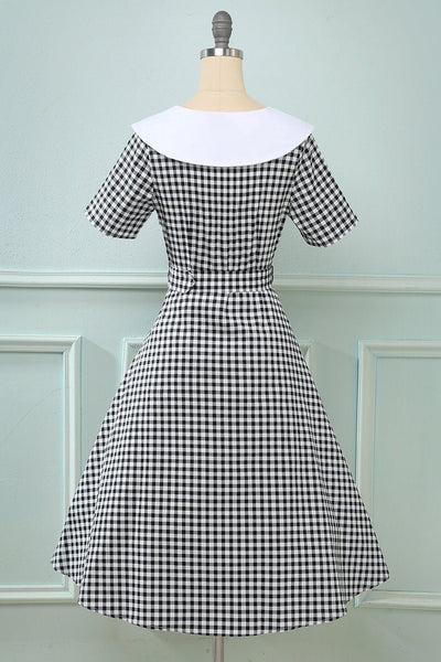 Vintage 50s Plaid Swing Dress