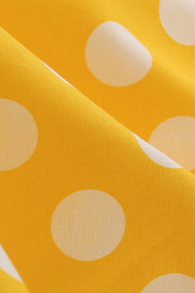 Vintage Style Dress With Yellow Polka Dots