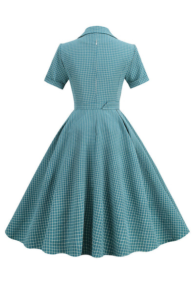 1950s Vintage Belted Plaid Dress