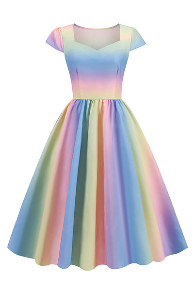 Vintage 50's Style Rainbow Dress