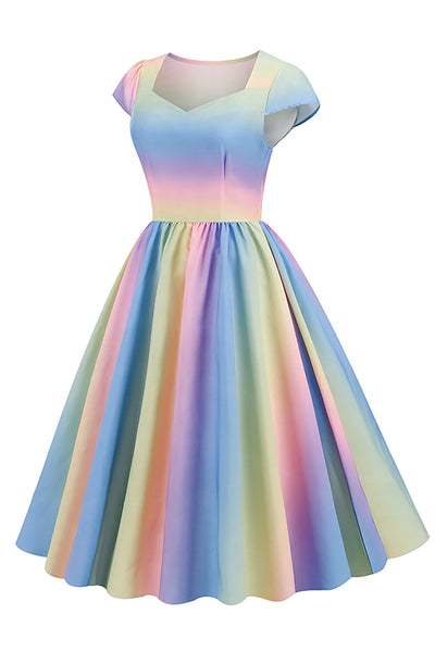 Vintage 50's Style Rainbow Dress