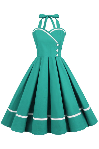 Vintage 50s V-Neck Pin Up Dress