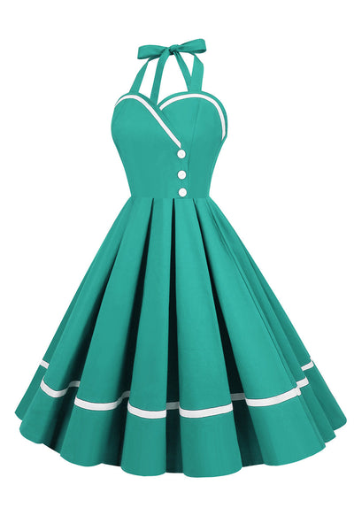 Vintage 50s V-Neck Pin Up Dress