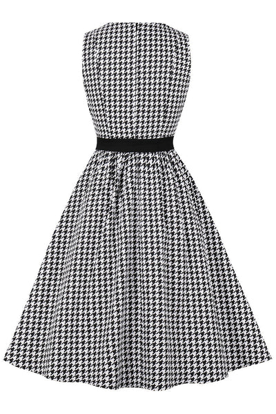 50s Black Check Swing Dress