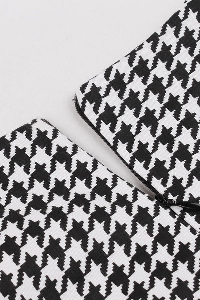 50s Black Check Swing Dress