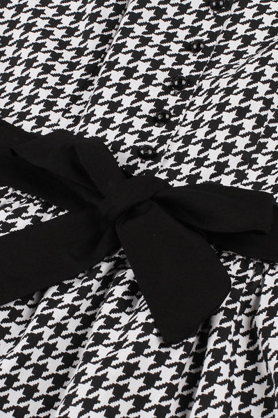 50s Black Check Swing Dress