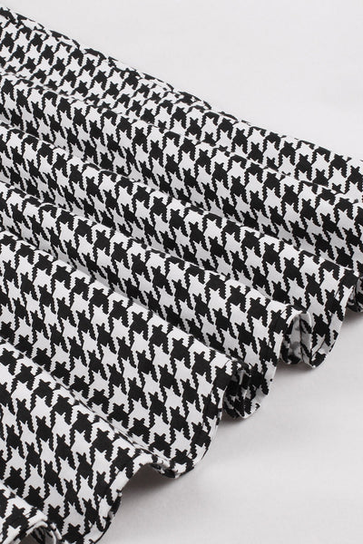 50s Black Check Swing Dress