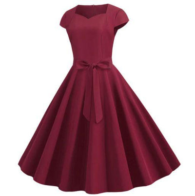 50s Vintage Burgundy Dress