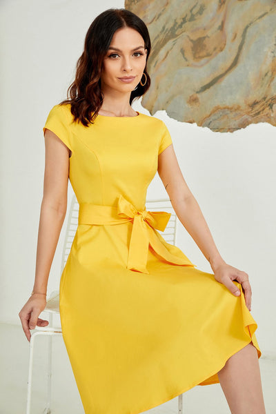 50s Solid Yellow Dress