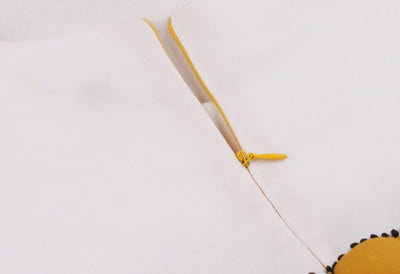 Pretty Yellow And White Vintage Design Dress