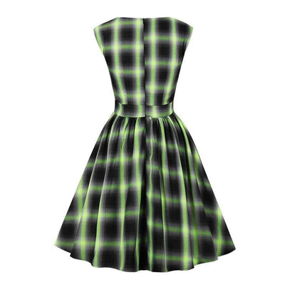 Sleeveless Vintage Plaid Dress