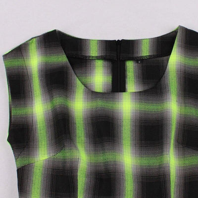 Sleeveless Vintage Plaid Dress