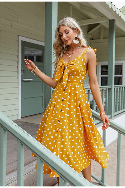 Vintage Yellow Polka Dot Dress