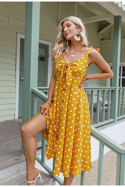 Vintage Yellow Polka Dot Dress