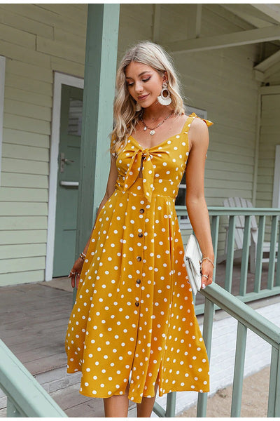 Vintage Yellow Polka Dot Dress