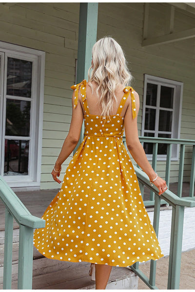Vintage Yellow Polka Dot Dress