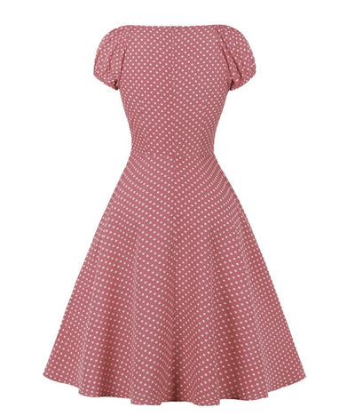 Red Vintage Polka Dot Open Dress