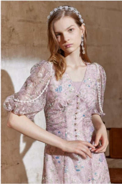 40s 50s Classic Pink Dress