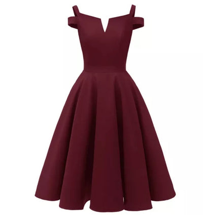 Burgundy Pin Up 50s Dress