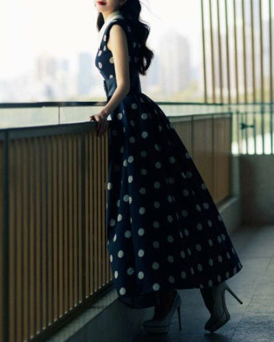 40s Chic Navy Dress