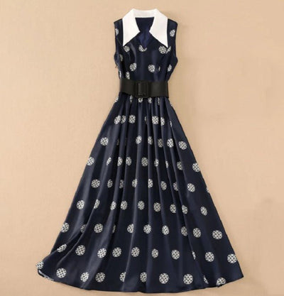40s Chic Navy Dress