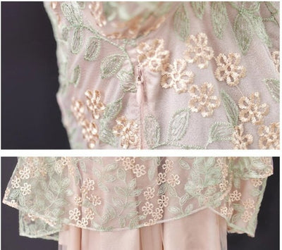 Vintage Chic 40s Lace Dress Gray