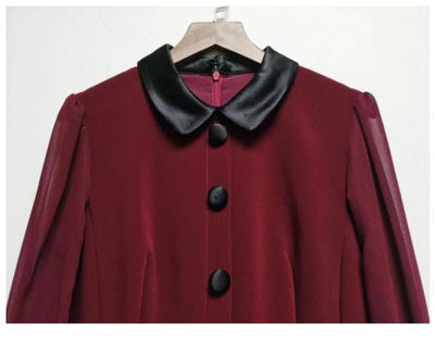 Women's 40s Dress Burgundy