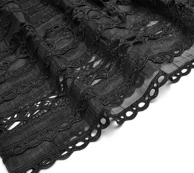 40s Black Openwork Dress