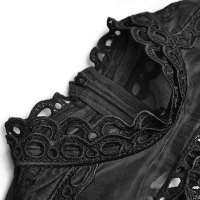 40s Black Openwork Dress