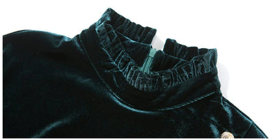 Green Velvet 40s Dress