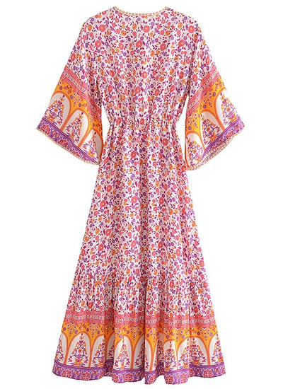 70s Flower Bohemia Dress