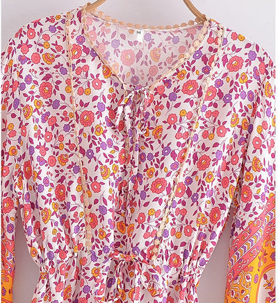 70s Flower Bohemia Dress