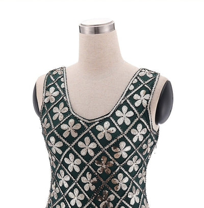 20s Charleston Dress - Green & Gold