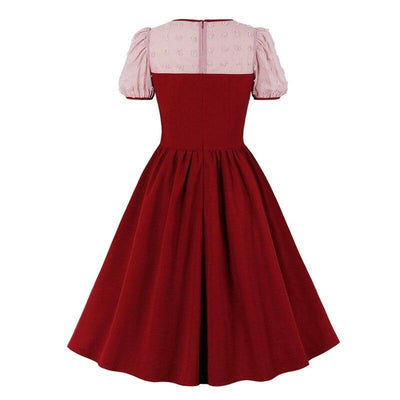 Burgundy 50s Cocktail Dress