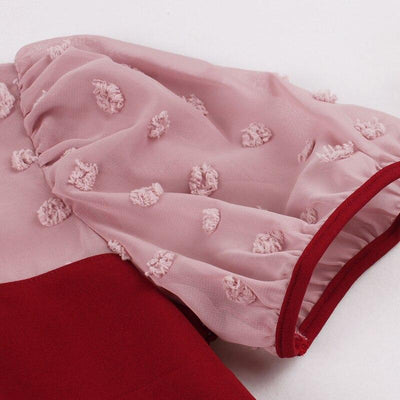 Burgundy 50s Cocktail Dress