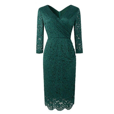 Vintage 50s Pencil Dress Green