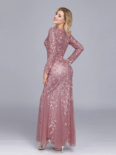 Chic Evening Dress - Mauve Gatsby