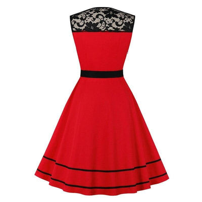 Vintage Rockabilly Red Evening Dress