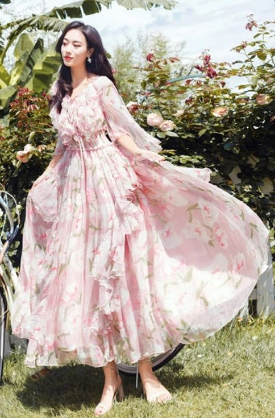 Vintage Pink Lace Dress