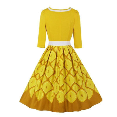 Plus Size 50s Dress Yellow