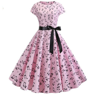 Music Rose Vintage Flare Dress