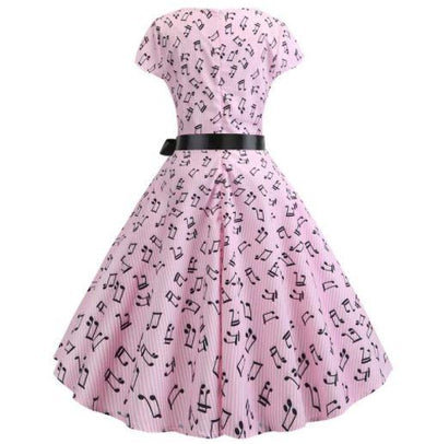 Music Rose Vintage Flare Dress