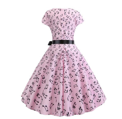 Spring Pink Vintage Flare Dress