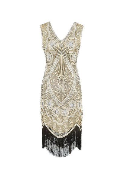 Short Beige Gatsby Dress