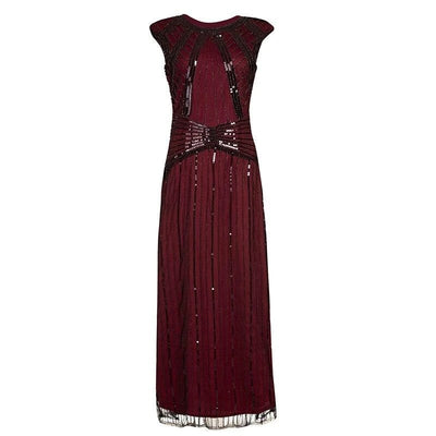 Burgundy Long Gatsby Dress