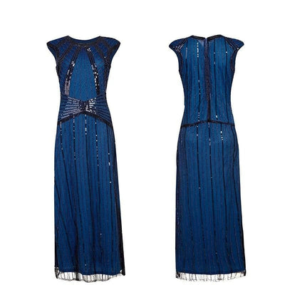 Chic Navy Long Gatsby Dress