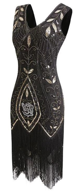 Black Feather Gatsby Dress