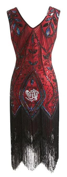 Red Feather Gatsby Dress